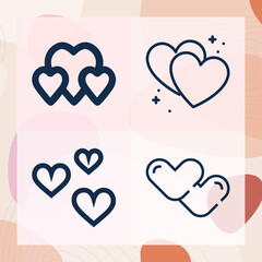 Simple set of sentiments related lineal icons