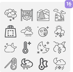 Simple set of climatic related lineal icons.