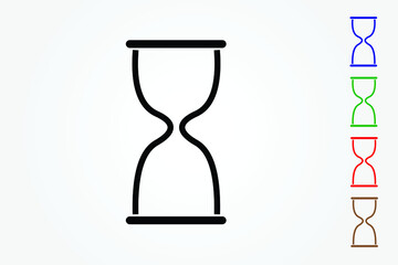 Hourglass logo on white background for time management