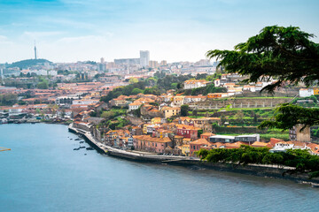 Obraz premium Old buildings and classical architecture of Porto and Douro river, panorama of Porto, Portugal