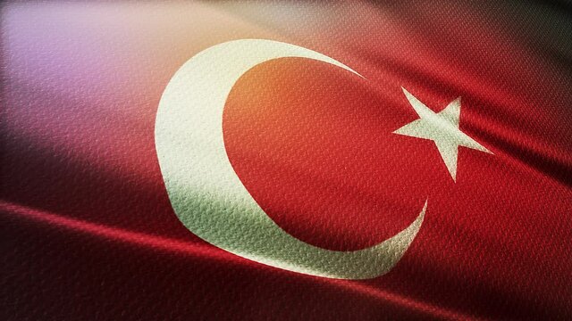 Turkey waving flag patterned fabric Turkish