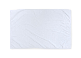 White towel mock up template or cotton fabric wiper mockup isolated on white background with...