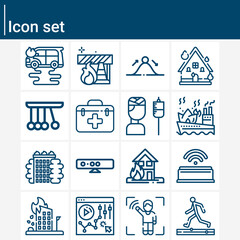 Simple set of natural event related lineal icons.