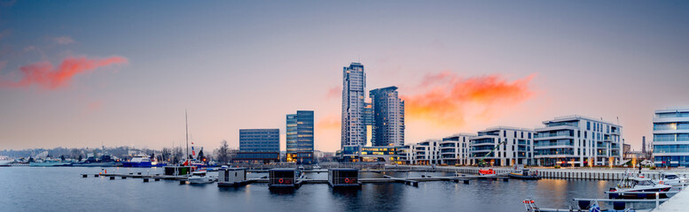 Gdynia city panorama, new marina