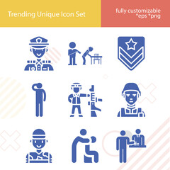 Simple set of corporal related filled icons.