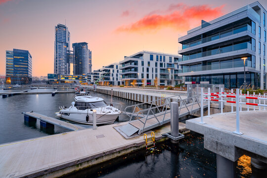 Gdynia city panorama, new marina