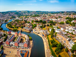 Aerial view of Exeter in summer day
