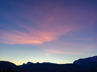 Sunset in the mountains for sky replacements