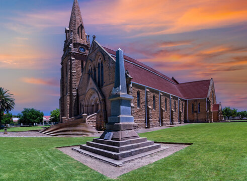 Side garden of NG Moerdergemeente church in Kroonstad Free State South Africa