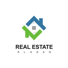 Real Estate Logo design template.  Roofing logo vector.