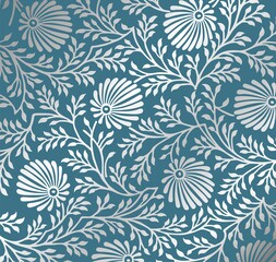 wedding card design, paisley floral pattern , India	