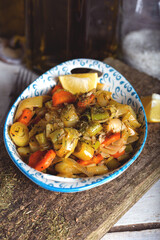 Leek with Olive Oil (In Turkish; Zeytinyagli Pirasa).  Turkish Braised Leeks and Carrots In Olive Oil. 