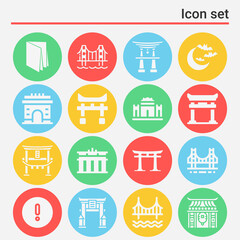 16 pack of restrain  filled web icons set
