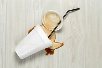spilled cup of coffee
