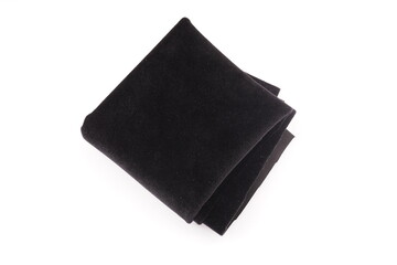 black fabric on white background