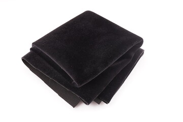 black fabric on white background