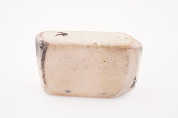 used eraser on white background