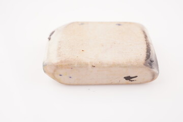 used eraser on white background