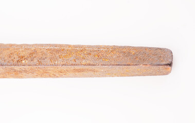 rusty file on white background