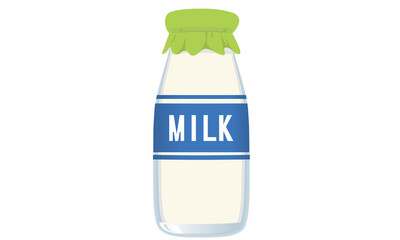 ミルク・牛乳・牛乳瓶のイラスト