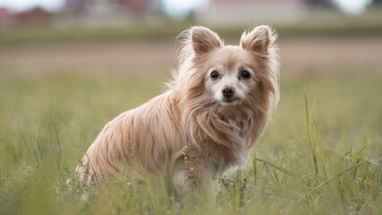 dog on the grass