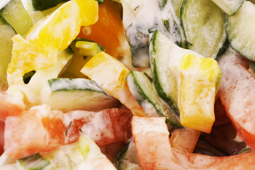 cucumber salad with tomato and sour cream