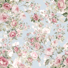 Behang Mooie naadloze bloemmotief delicate rozen © Irina Chekmareva