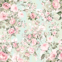 Abwaschbare Fototapete Lovely seamless floral pattern delicate roses © Irina Chekmareva