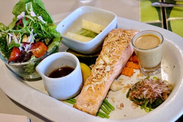 Salmon and vegetable salad