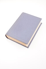 blue book on white background