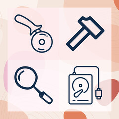 Simple set of humanities related lineal icons