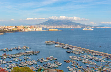 Naples, Italy - one of the most enchanting landscapes in the country, the Gulf on Naples and the...