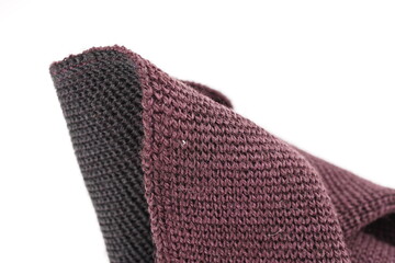 brown knitted fabric on white background