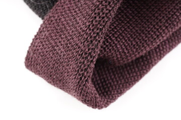 brown knitted fabric on white background