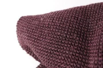 brown knitted fabric on white background