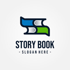 Story Book Logo Design Template. Vector illustration