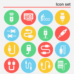 16 pack of overseas telegram  filled web icons set