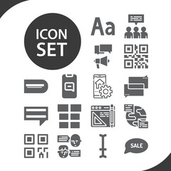 Simple set of language related filled icons.
