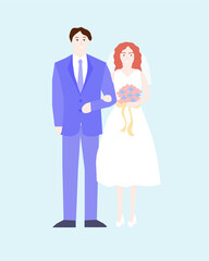 Young people are going to get married, vector chart