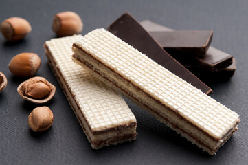 chocolate wafers with hazelnuts