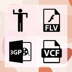 Simple set of stretch related filled icons