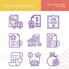 Simple set of hire out related lineal icons.