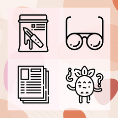 Simple set of proof related lineal icons