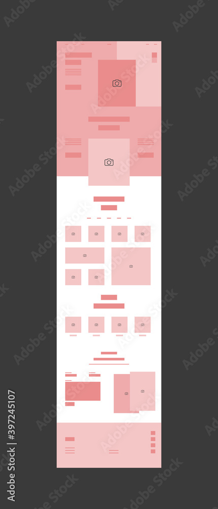 Wall mural web design wireframe template for online business editable file
