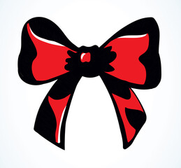 Bow knotted ribbon. Vector drawing