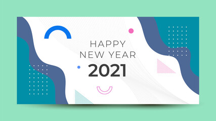 Happy new year 2021, horizontal banner. Brochure or calendar cover design template. Cover of business diary for 2021 with wishes. The art of cutting paper.