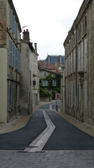 Empty streets in a small village surrounded by nature