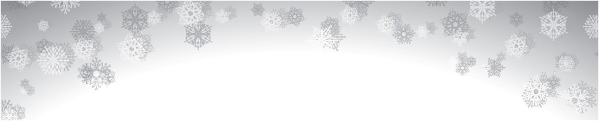 Christmas horizontal banner with snowflakes