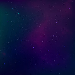 Starry night sky. Universe nebula. Outer space and milky way. Vector