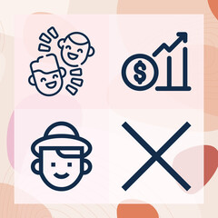 Simple set of ally related lineal icons